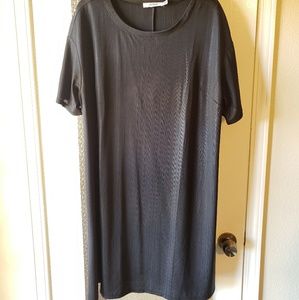 Shimmer black tee shirt dress